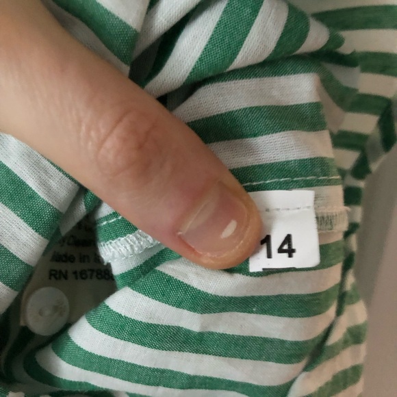 Mille Florian Top Blouse in Kelly Stripe Green White Size XL Button Up - Picture 8 of 16